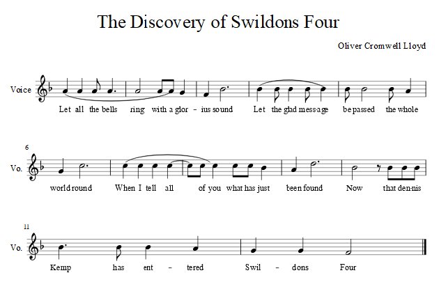 Score of The Discovery of Swildons Four Chant