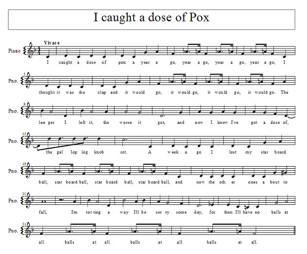 Score of I caught a dose of pox