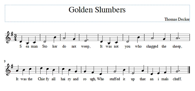 Score of Golden Slumbers
