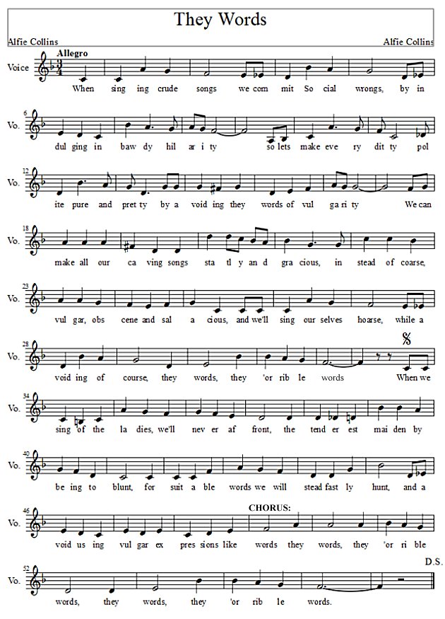 Score of The Discovery of Swildons Four Chant