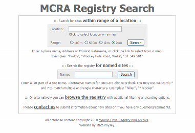 MCRA Registry Search screenshot